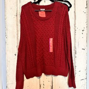 NWT Burgandy Knit Sweater